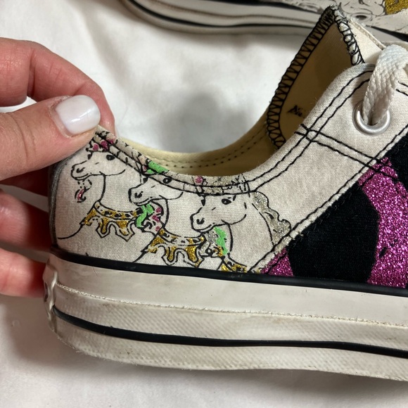Converse ALL star unicorn colorful metallic low top sneakers. Sz M6 W8 like new - Picture 15 of 15